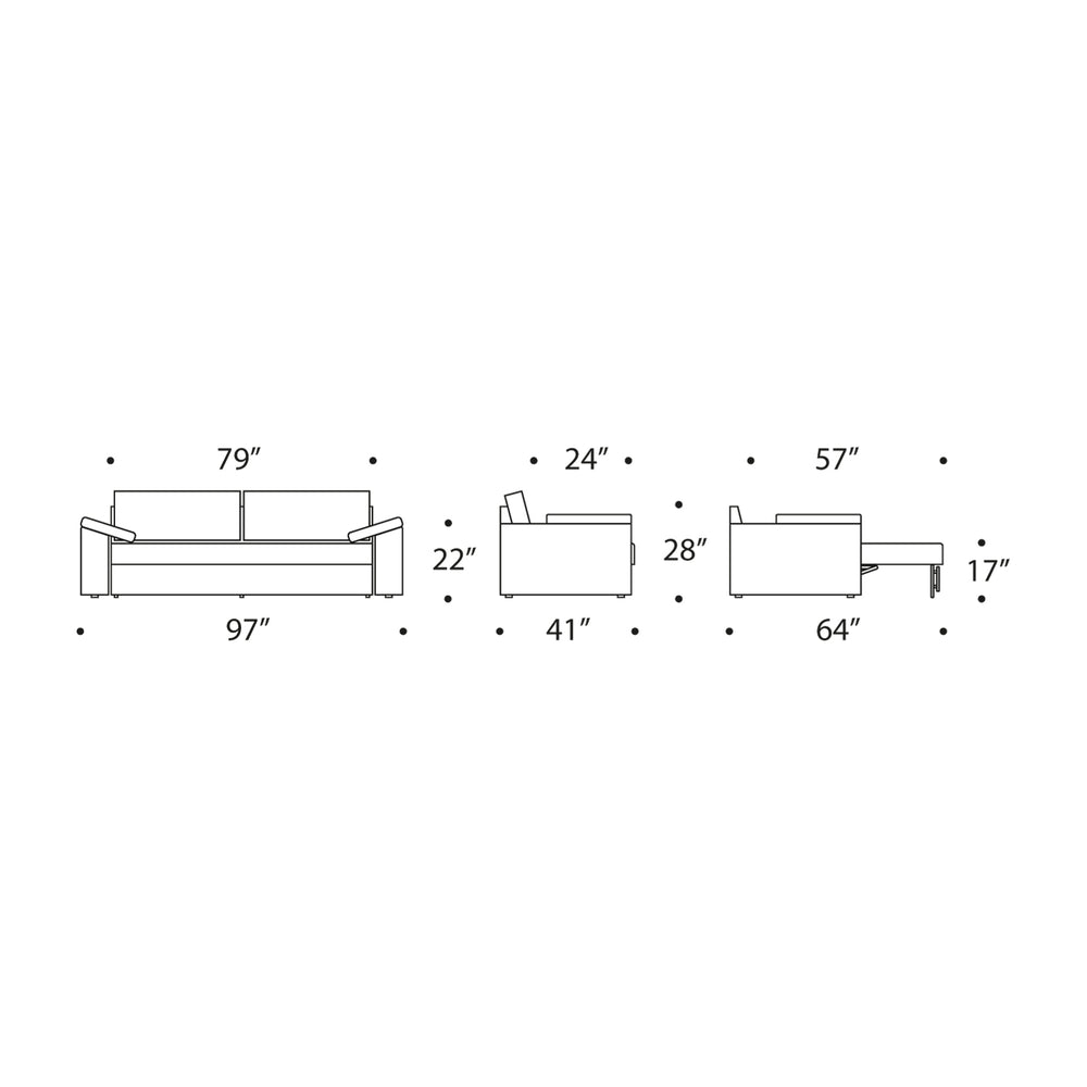 Vilander Cushion Arms Sofa Bed