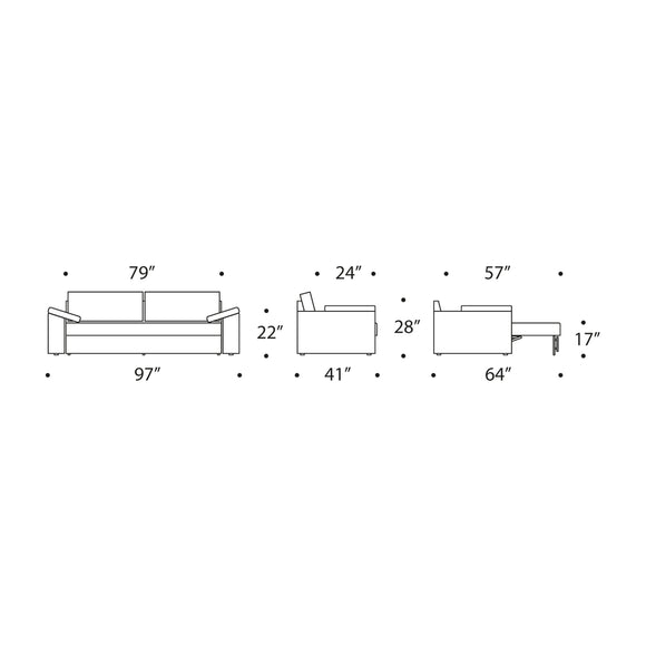 Vilander Cushion Arms Sofa Bed