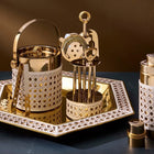 Basketweave Barware Set