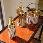 Basketweave Barware Set