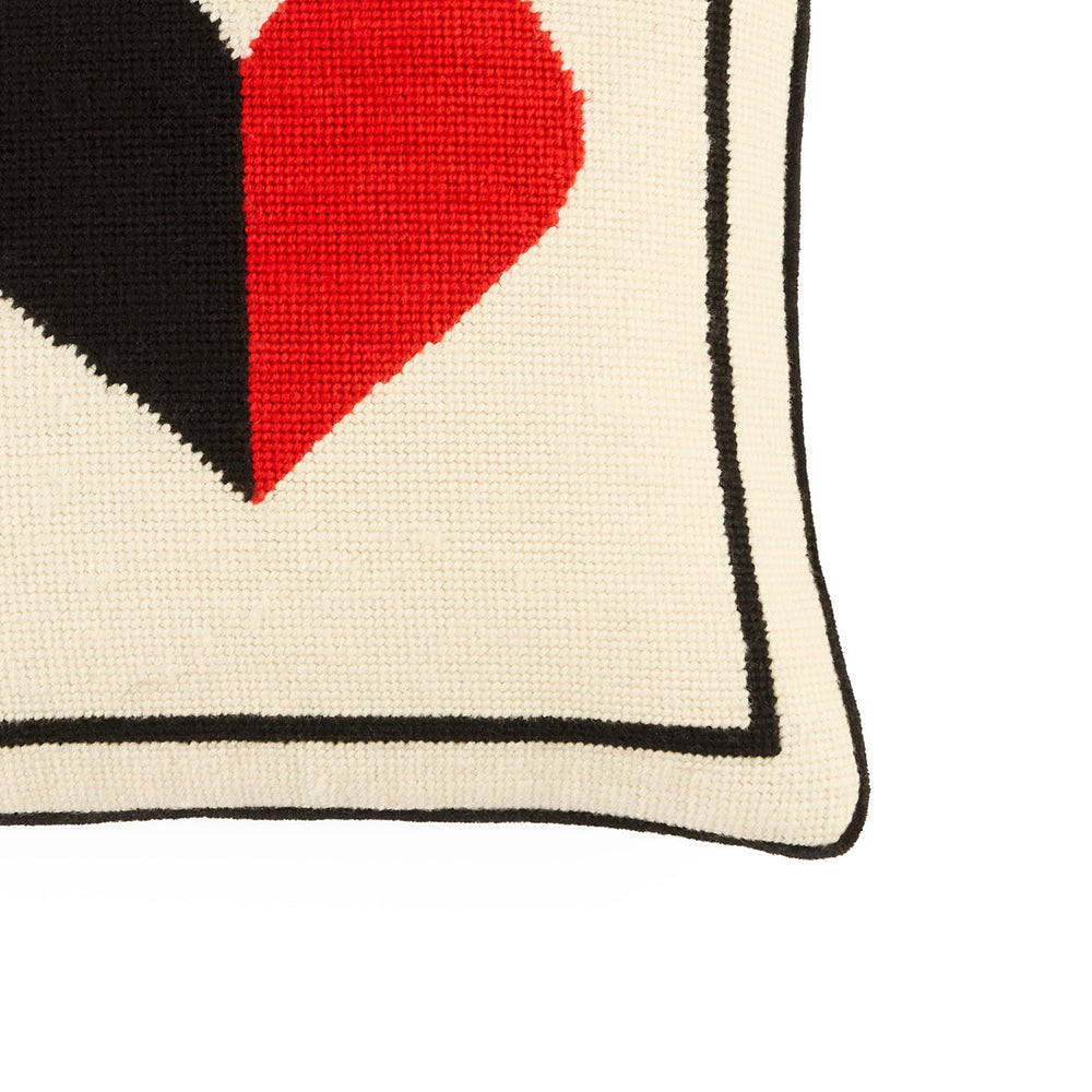 Hearts Needlepoint Throw Pillow