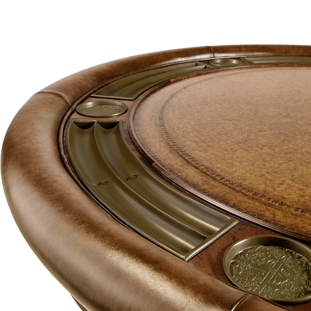 Mahogany Round Poker Table