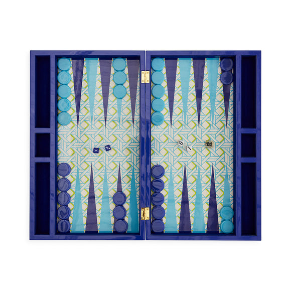Backgammon De Voyage Aquamarine Games En Bois FSC - Jeu Classique Portable Pour 2 Joueurs