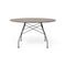 Glossy Outdoor Round Dining Table  option Aged Bronze / Black
