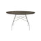 Glossy Round Dining Table  option Aged Bronze