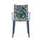 H.H.H. Graphic Impression Dining Armchair  option Blue / Ink-Ochre Tumbling Wilde