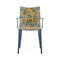 H.H.H. Graphic Impression Dining Armchair  option Blue / Ochre Mabelle