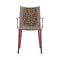 H.H.H. Graphic Impression Dining Armchair  option Burgundy / Lacquer Moon Flower