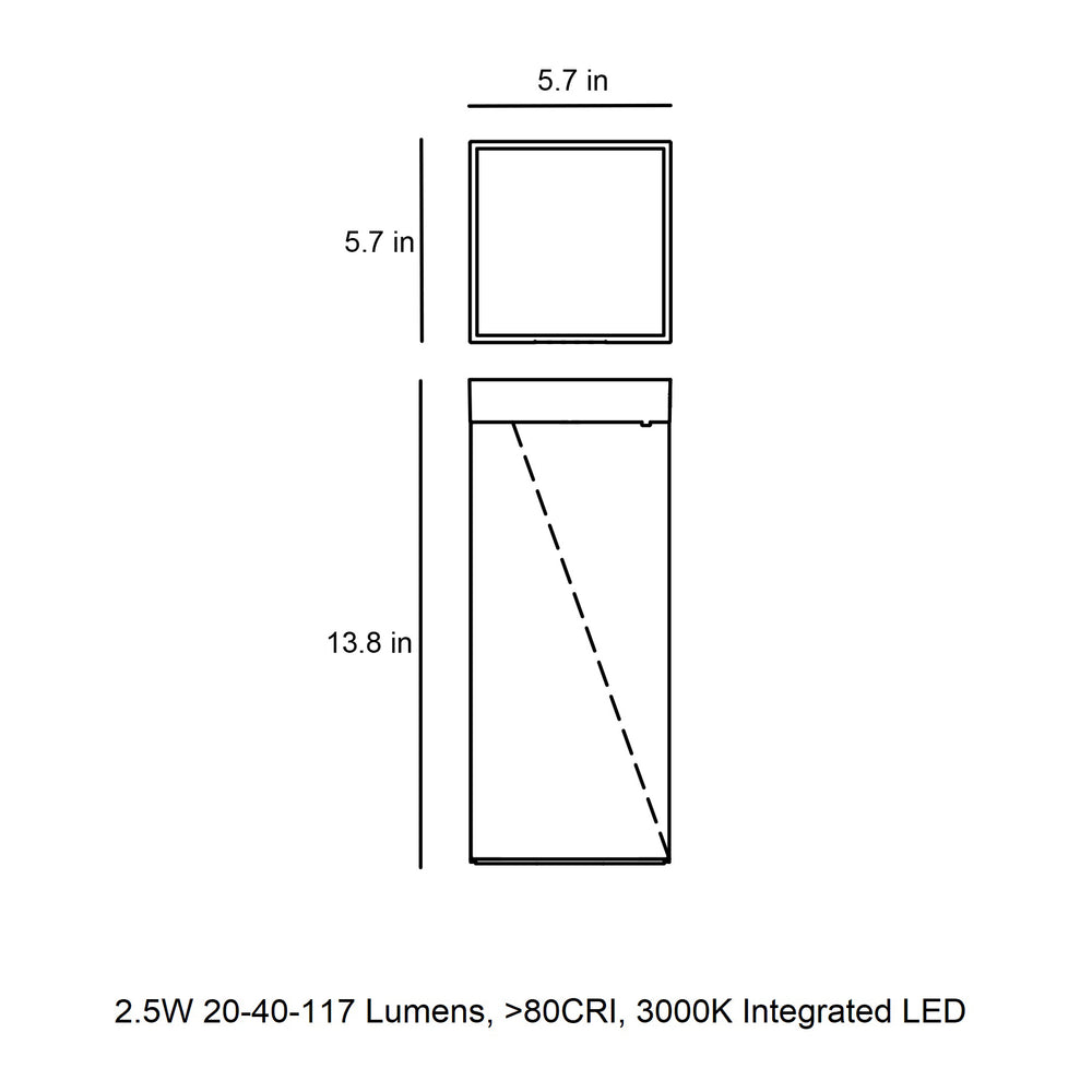 Milio Outdoor Solar Bollard Light