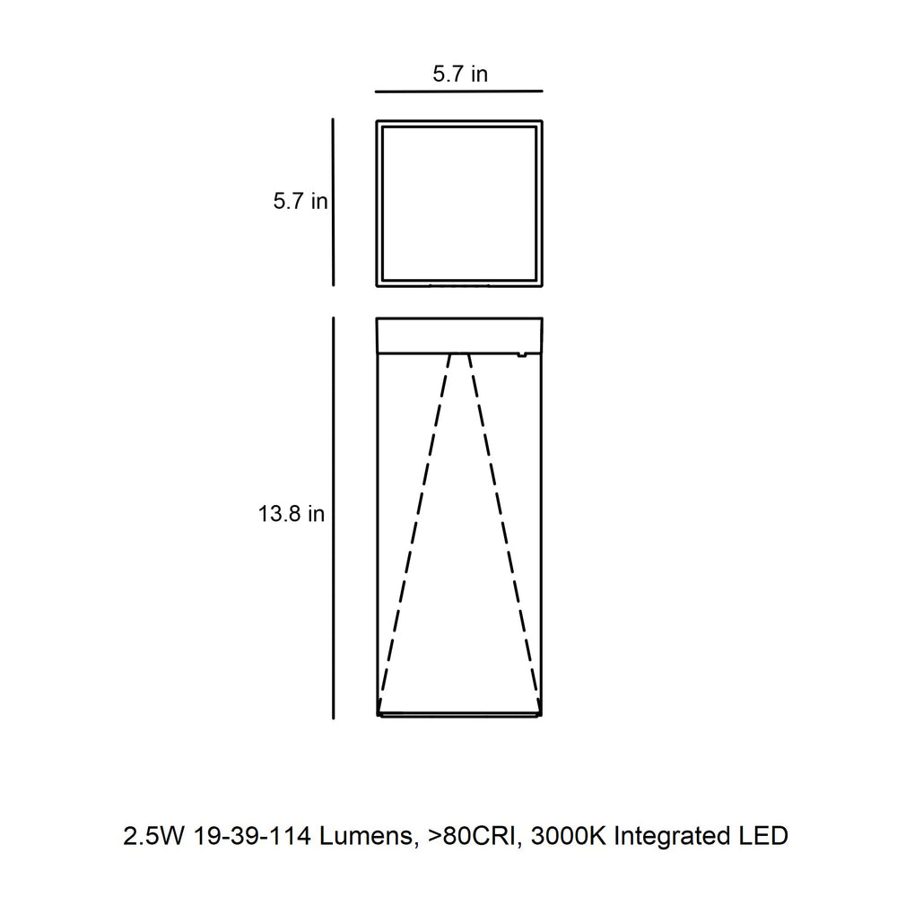 Milio Outdoor Solar Bollard Light