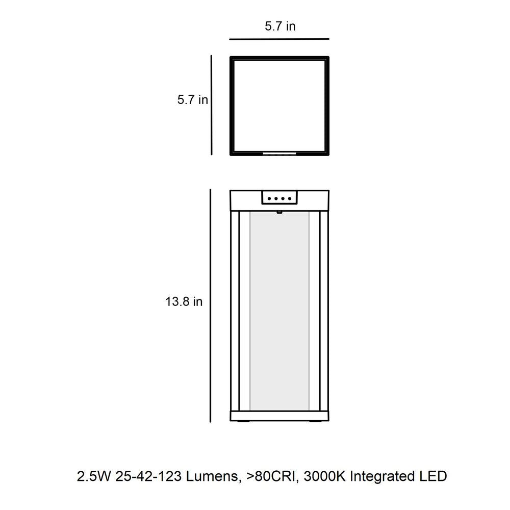 Radia Moon Outdoor Solar Bollard Light