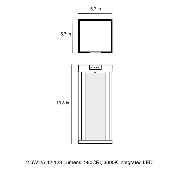 Radia Moon Outdoor Solar Bollard Light