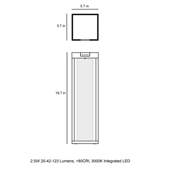 Radia Moon Outdoor Solar Bollard Light