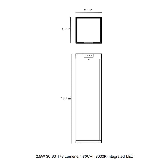 Radia Outdoor Solar Bollard Light