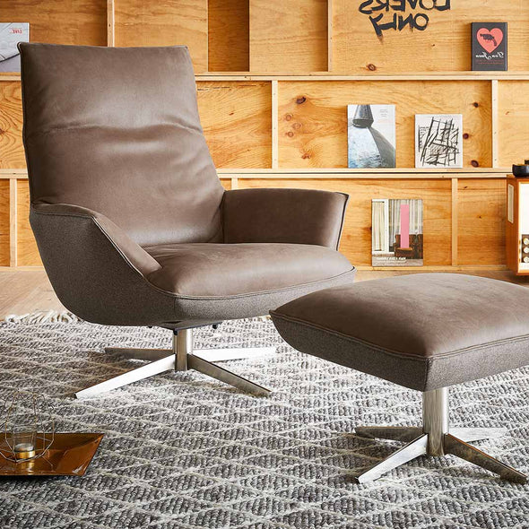 Isira Swivel Lounge Chair with Ottoman