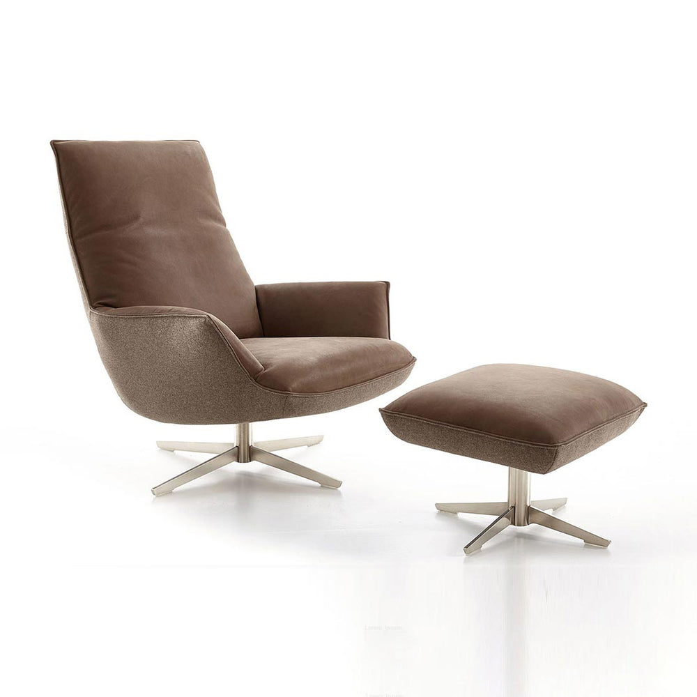 Isira Swivel Lounge Chair with Ottoman