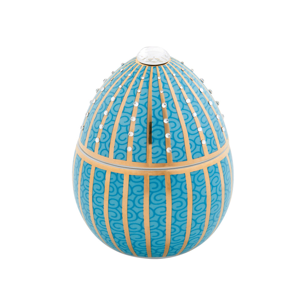 Bois de Roussie Blue Egg with Golden Stripe Candle