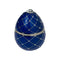Bois de Roussie Egg Candle  option Dark Blue Silver Stripes