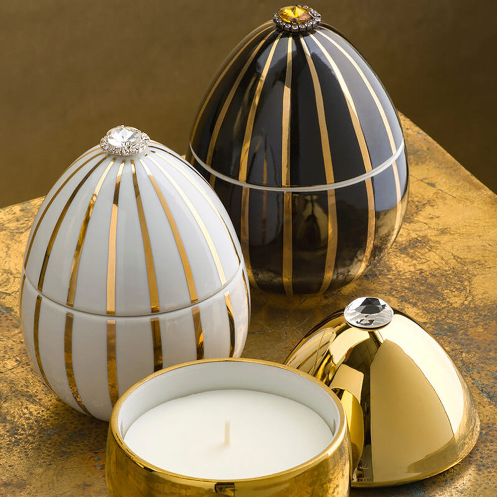 Bois de Roussie Stripes Egg Candle
