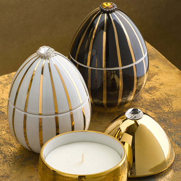 Bois de Roussie Stripes Egg Candle