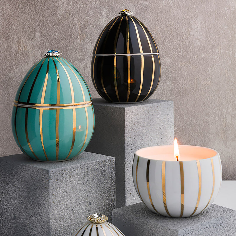 Bois de Roussie Stripes Egg Candle