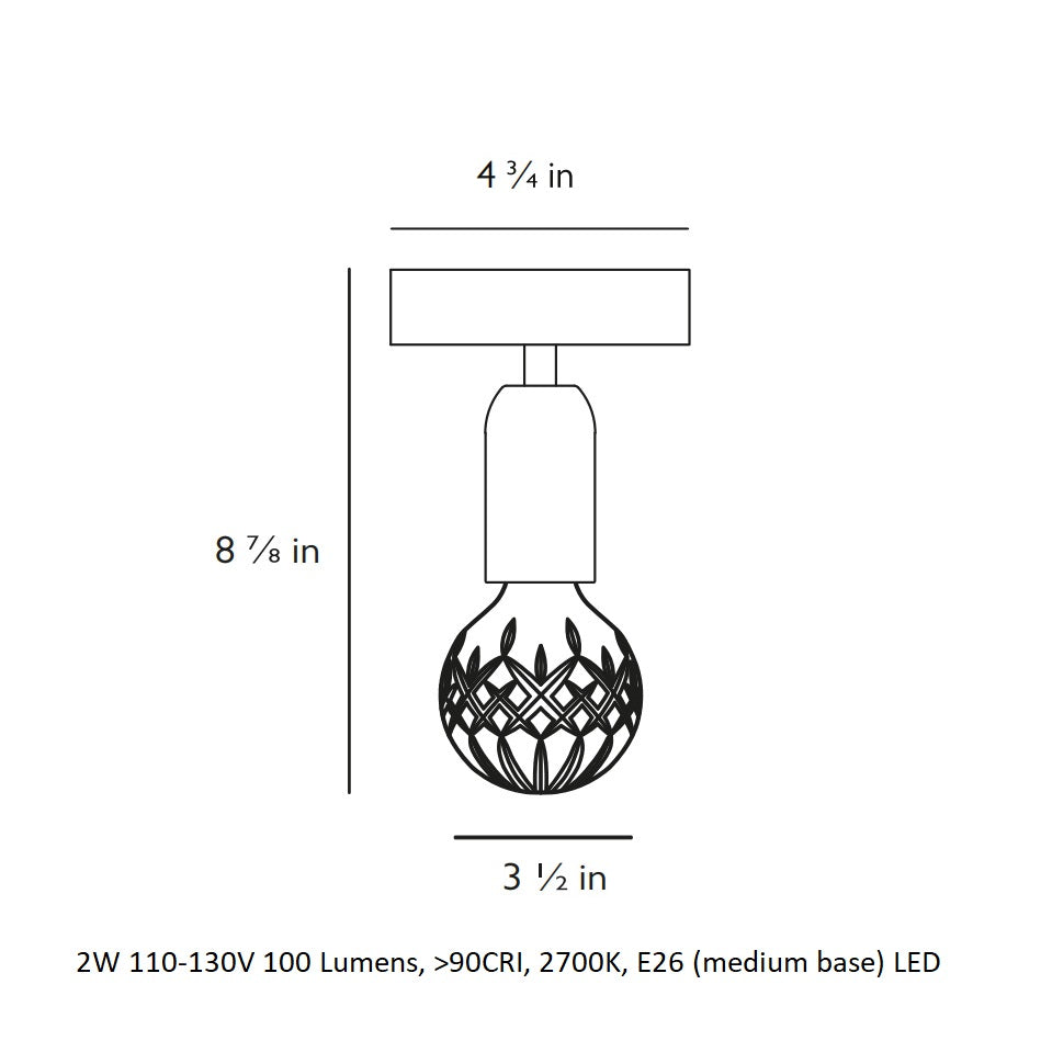 Crystal Bulb Semi Flush Mount