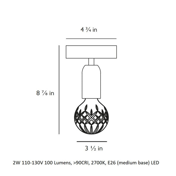 Crystal Bulb Semi Flush Mount