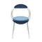 Musico Dining Chair  option Dedar Adamo Blue Velvet / Polished Chrome