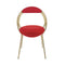 Musico Dining Chair  option Moons Melton Spectrum Red Wool / Satin Brass