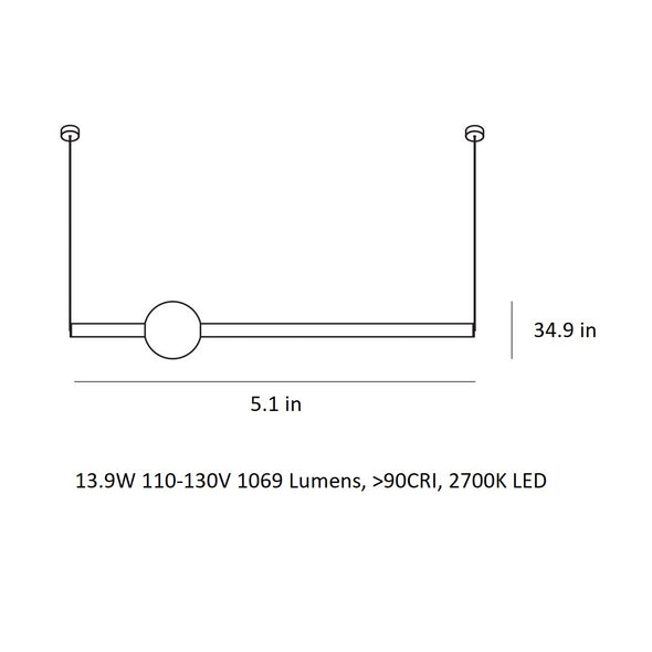 Orion Tube Linear Pendant Light