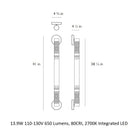 Tube Crystal Wall Sconce