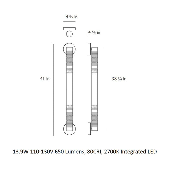 Tube Crystal Wall Sconce
