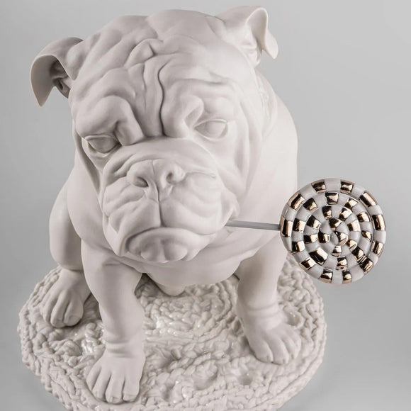 Bulldog with Lollipop Sculpture