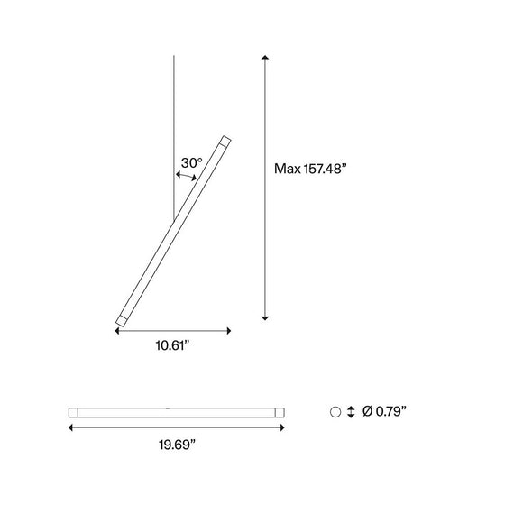 A-Tube Nano Duo 14-Light Rectangular Pendant Light