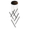 A-Tube Nano Duo Multi-Light Round Chandelier  option Matte Black And Chrome / 7 Lights