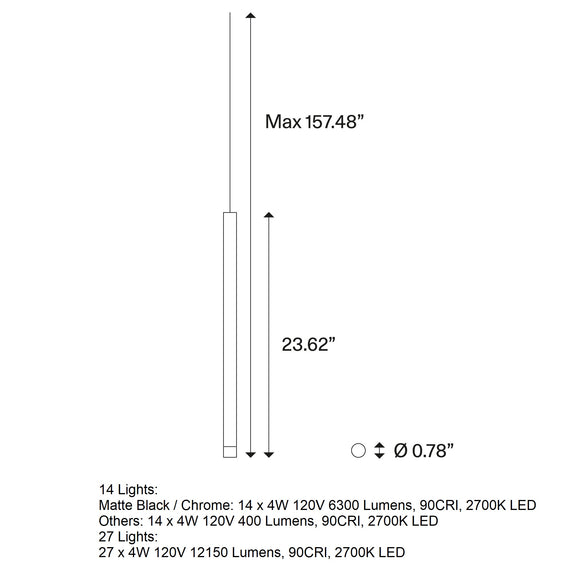 Lodes A-Tube Nano Multi-Light Rectangular Pendant Light