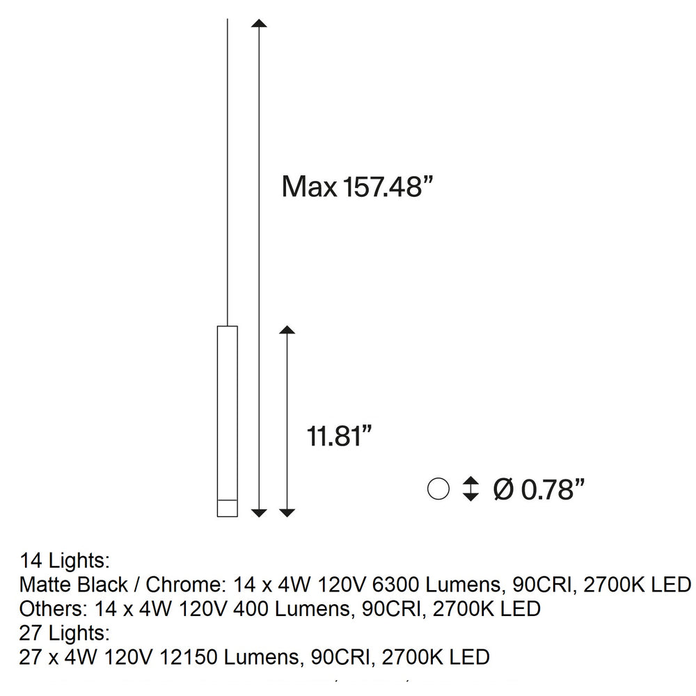 A-Tube Nano Multi-Light Rectangular Pendant Light