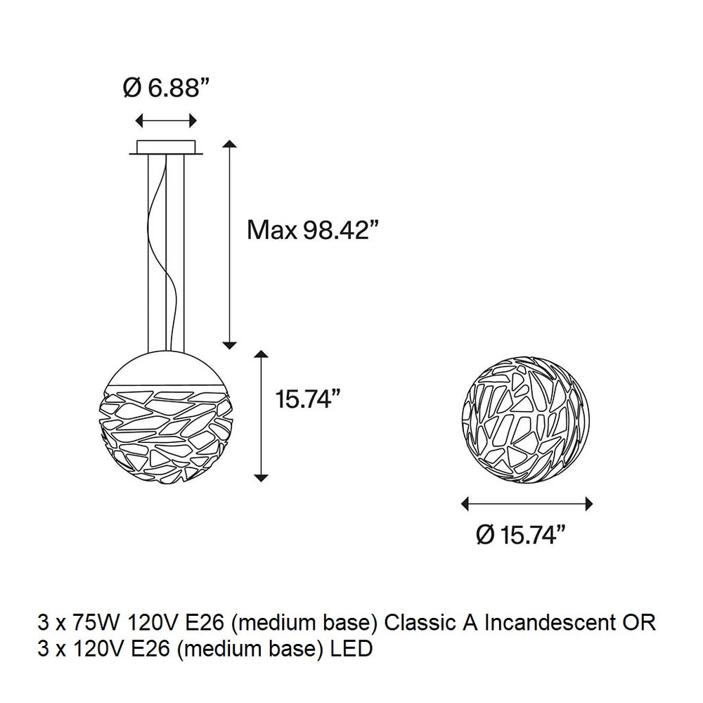 Kelly Sphere Pendant Light