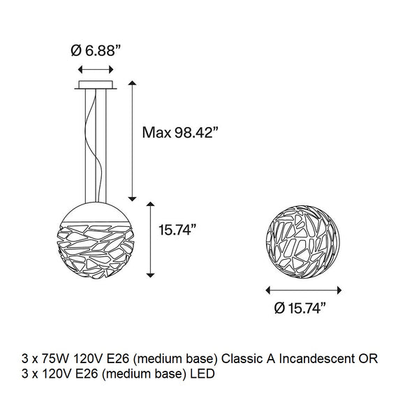 Kelly Sphere Pendant Light