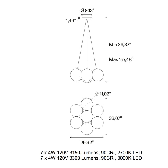 Random Cloud Large Multi Light LED Pendant Light