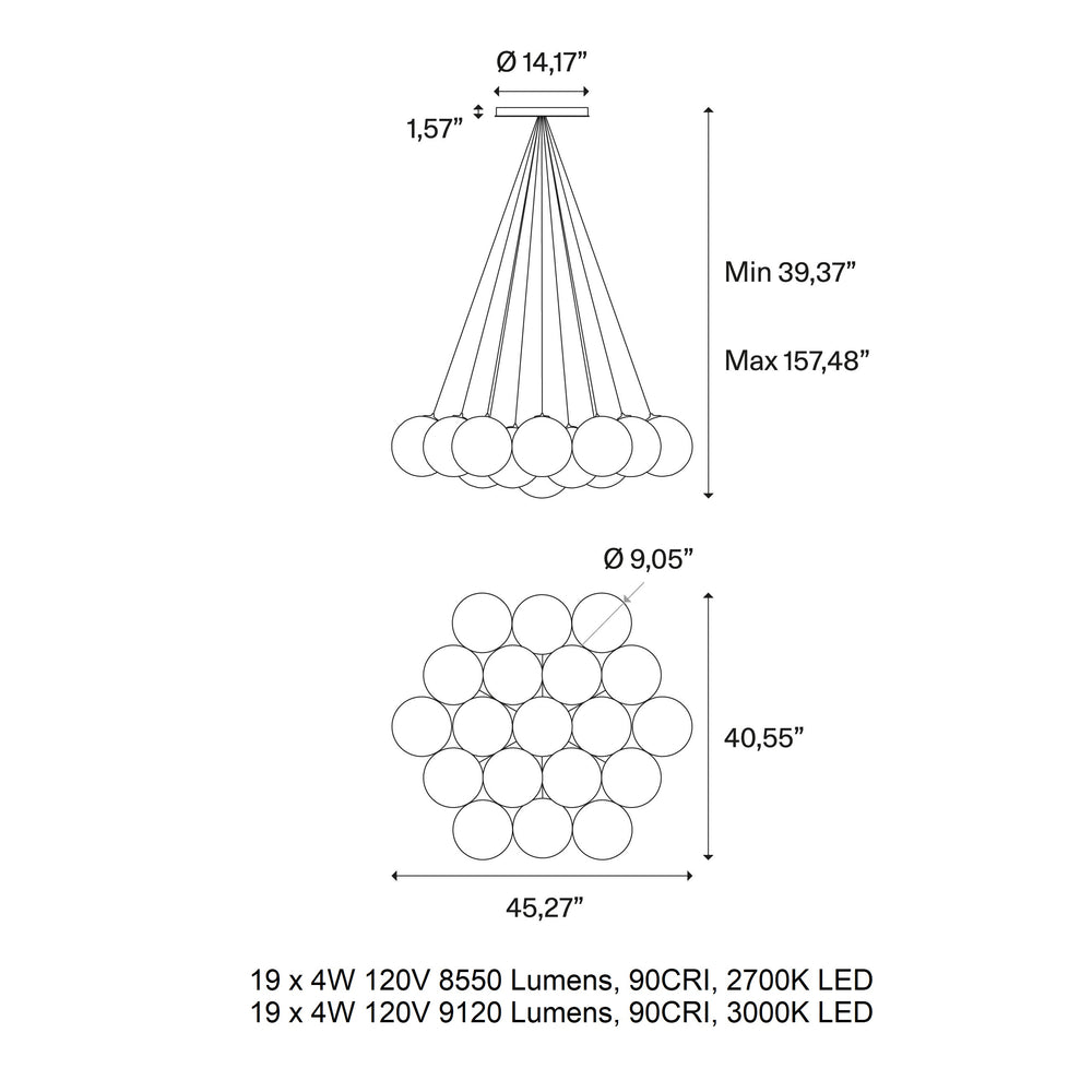 Random Cloud Small Multi Light LED Pendant Light