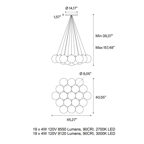 Lodes Random Cloud Small Multi Light LED Pendant Light - 2Modern