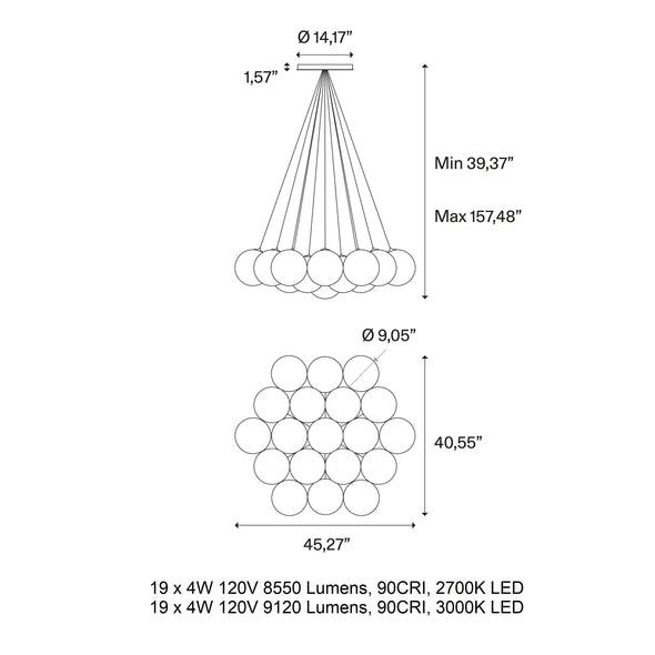Random Cloud Small Multi Light LED Pendant Light