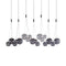 Random 7-Light Linear Pendant Light  option Clear / Glossy Smoke