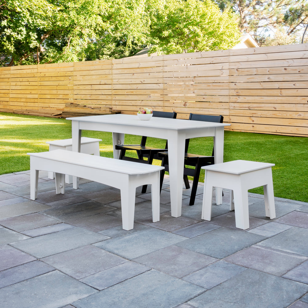 Alfresco Outdoor Dining Table 72, Bench and Chairs Set