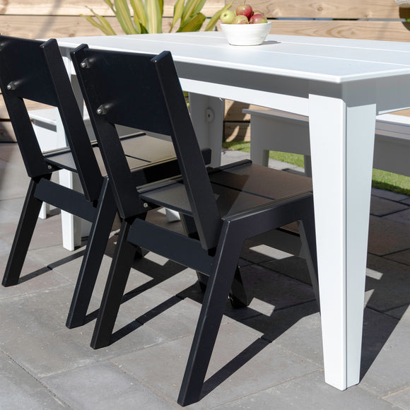 Alfresco Outdoor Dining Table 72, Bench and Chairs Set