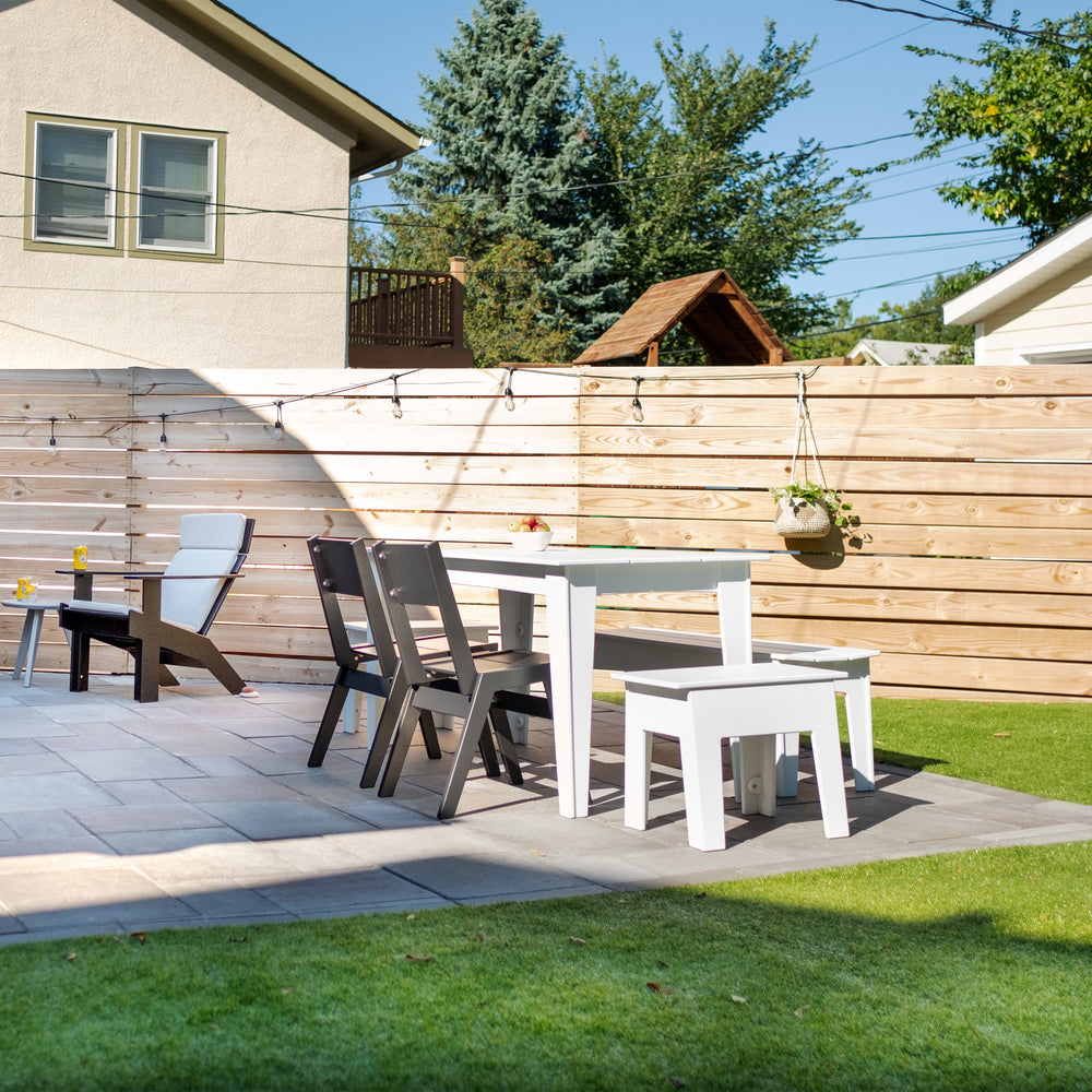 Alfresco Outdoor Dining Table 72, Bench and Chairs Set