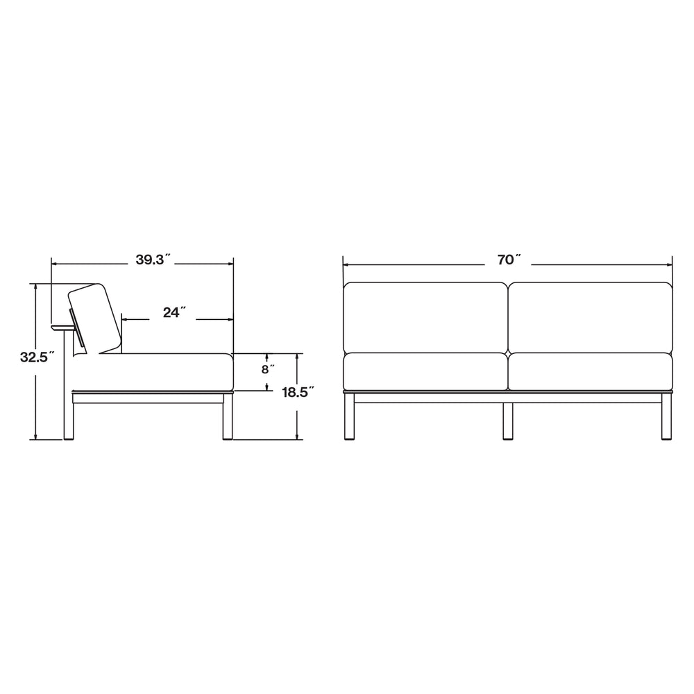 Aurora Outdoor Armless Sofa