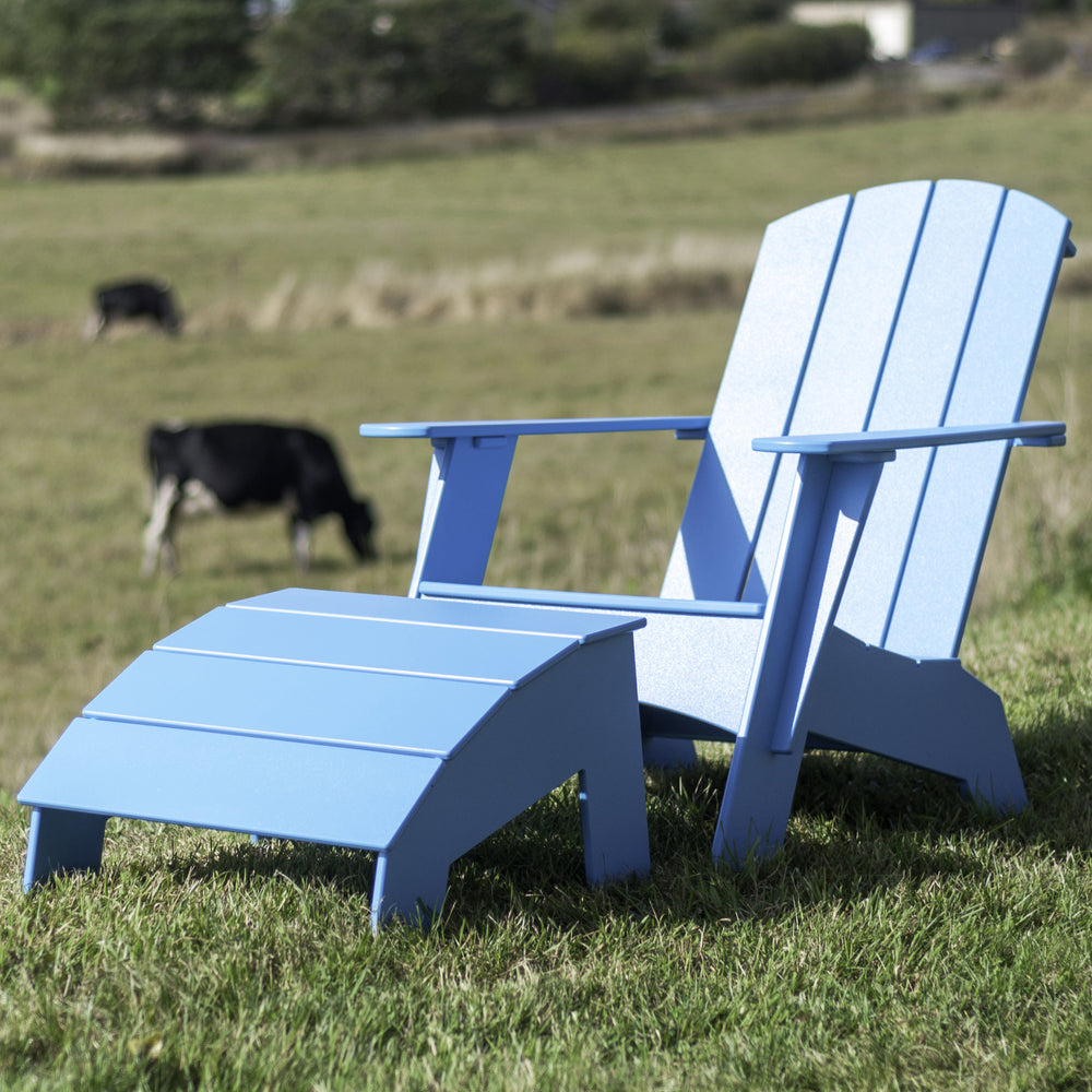 Curved Adirondack Outdoor Chair and Ottoman Bundle