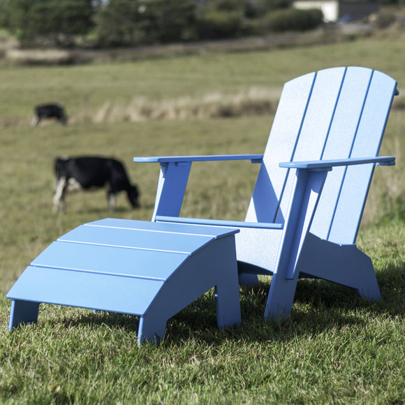 Curved Adirondack Outdoor Chair and Ottoman Bundle